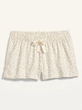 NWT Old Navy Flannel Pajama Shorts Boxer Sleep Lounge Snow Leopard Women X-Large